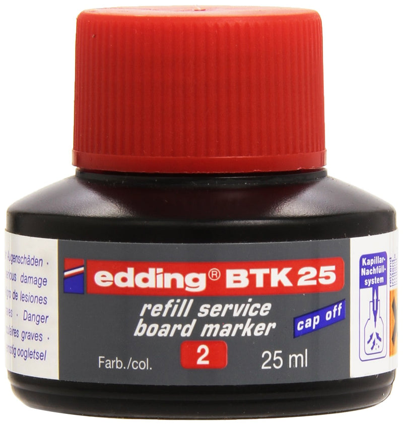 edding BTK 25 refill ink whiteboard marker - red - 25 ml - with capillary system, for quick refilling of almost all edding whiteboard markers