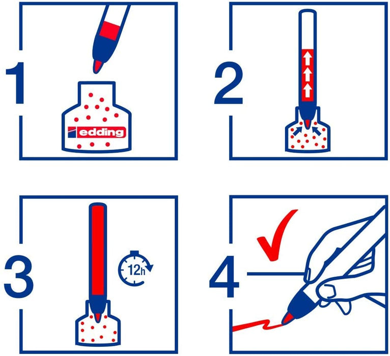 edding 28 Ecoline whiteboard marker - red - box of 10 whiteboard pens - round tip 1.5-3 mm - whiteboard pen dry wipe - for whiteboards, flipcharts, pinboards, memo boards - sketchnotes - refillable