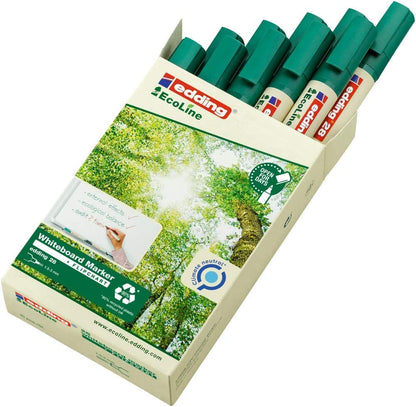 edding 28 Ecoline whiteboard marker - green - box of 10 whiteboard pens - round tip 1.5-3 mm - whiteboard pen dry wipe - for whiteboards, flipcharts, pinboards, memo boards - sketchnotes - refillable