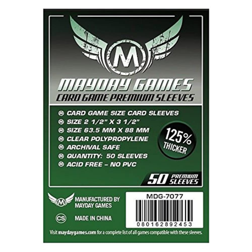 Mayday Games 63.5 x 88 mm SLEEVES Premium Card Game (Pack of 50