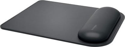 Kensington Mousepad with ErgoSoft Wrist Rest Support for Home Office, Black - Mouse mat, Gel-cushioned non-slip padding, Aids Wrist Alignment, Certified for safety and Compliance