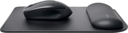 Kensington Mousepad with ErgoSoft Wrist Rest Support for Home Office, Black - Mouse mat, Gel-cushioned non-slip padding, Aids Wrist Alignment, Certified for safety and Compliance