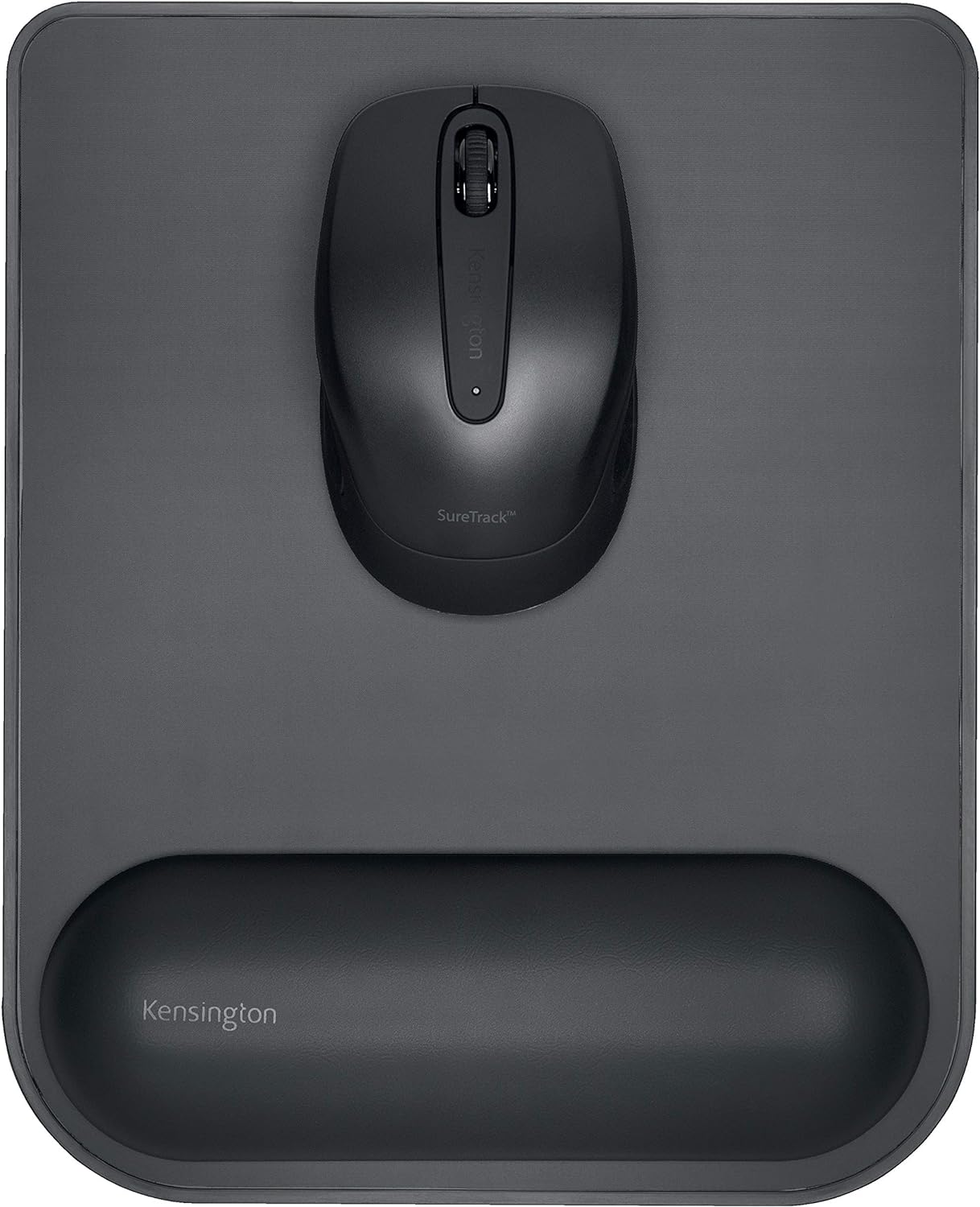 Kensington Mousepad with ErgoSoft Wrist Rest Support for Home Office, Black - Mouse mat, Gel-cushioned non-slip padding, Aids Wrist Alignment, Certified for safety and Compliance