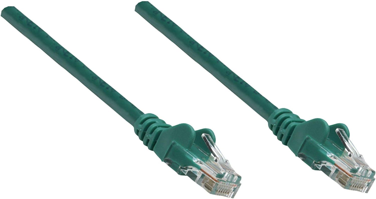 Intellinet Network Patch Cable, Cat6, 0.25m, Green, CCA, U/UTP, PVC, RJ45, Gold Plated Contacts, Snagless, Booted, Polybag 0.25 m Cat6, U/UTP, CCA Green