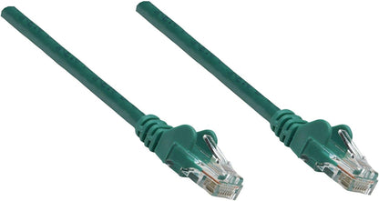 Intellinet Network Patch Cable, Cat6, 0.25m, Green, CCA, U/UTP, PVC, RJ45, Gold Plated Contacts, Snagless, Booted, Polybag 0.25 m Cat6, U/UTP, CCA Green