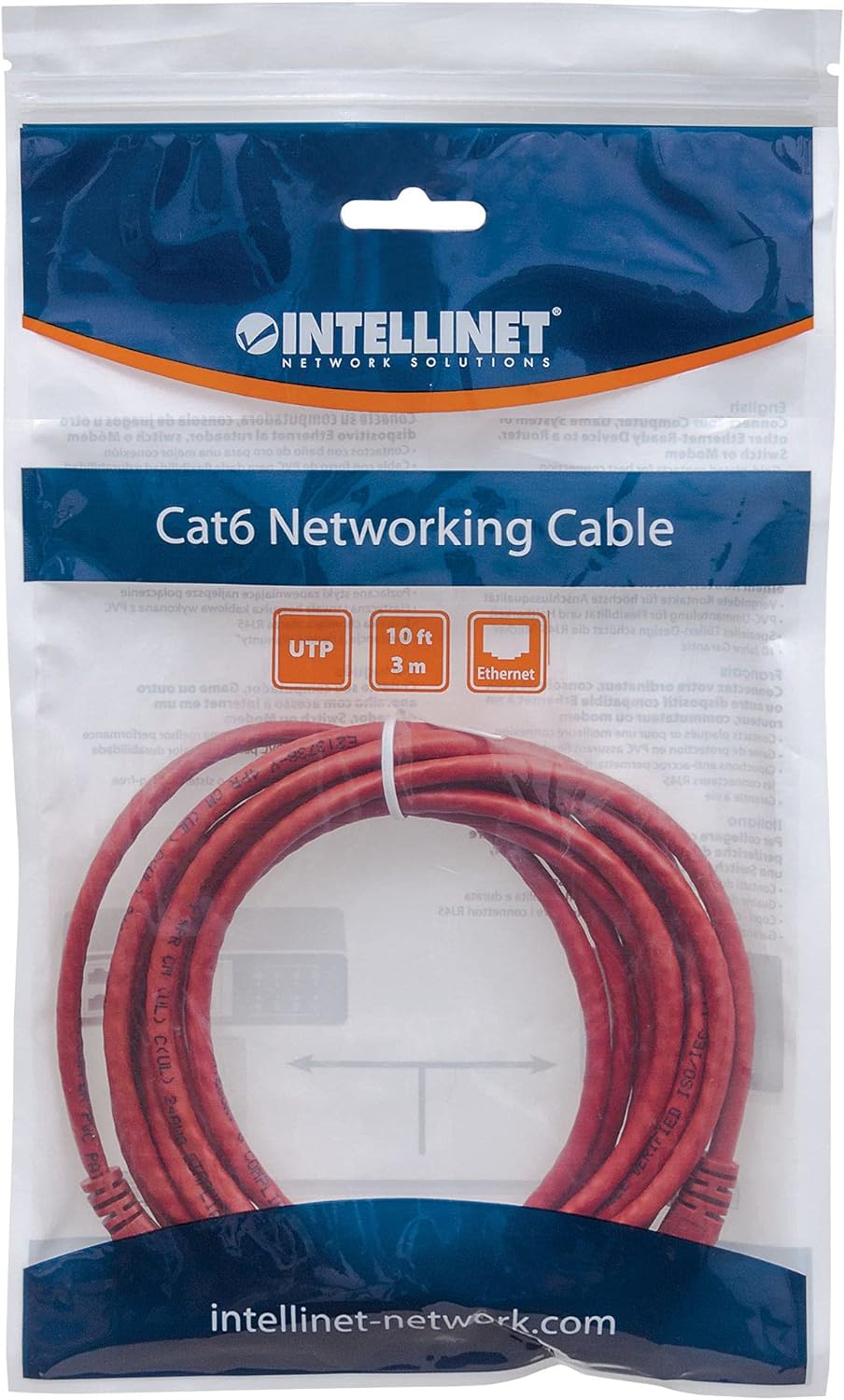 Intellinet Cat5e UTP 3.0m 10 Pack - Cable de Red (3 m, Cat5e, U/UTP (UTP), RJ-45, RJ-45, Rojo