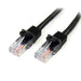 StarTech.com 0.5m Black Cat5e Patch Cable with Snagless RJ45 Connectors - Short Ethernet Cable - 0.5 m Cat 5e UTP Cable (45PAT50CMBK