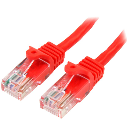 StarTech.com 0.5m Red Cat5e Patch Cable with Snagless RJ45 Connectors - Short Ethernet Cable - 0.5 m Cat 5e UTP Cable (45PAT50CMRD