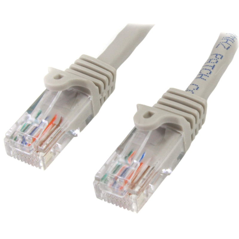 StarTech.com 0.5m Gray Cat5e Patch Cable with Snagless RJ45 Connectors - Short Ethernet Cable - 0.5 m Cat 5e UTP Cable (45PAT50CMGR