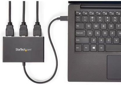 StarTech.com 3-Port USB-C Multi-Monitor Adapter, USB Type-C to 3x HDMI MST Hub, Triple 1080p 60Hz HDMI Laptop Display Extender/Splitter, Extra-Long Built-In Cable, Windows Only (MSTCDP123HD) USB-C DP