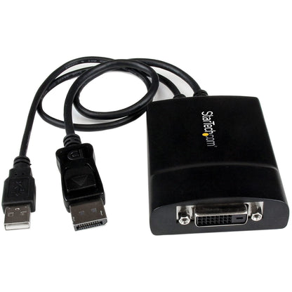 StarTech.com DisplayPort to DVI Dual Link Active Adapter - DisplayPort to DVI-D Adapter Video Converter 2560x1600 60Hz - DP 1.2 to DVI Monitor - USB Powered - Latching DP Connector (DP2DVID2