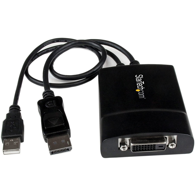 StarTech.com DisplayPort to DVI Dual Link Active Adapter - DisplayPort to DVI-D Adapter Video Converter 2560x1600 60Hz - DP 1.2 to DVI Monitor - USB Powered - Latching DP Connector (DP2DVID2