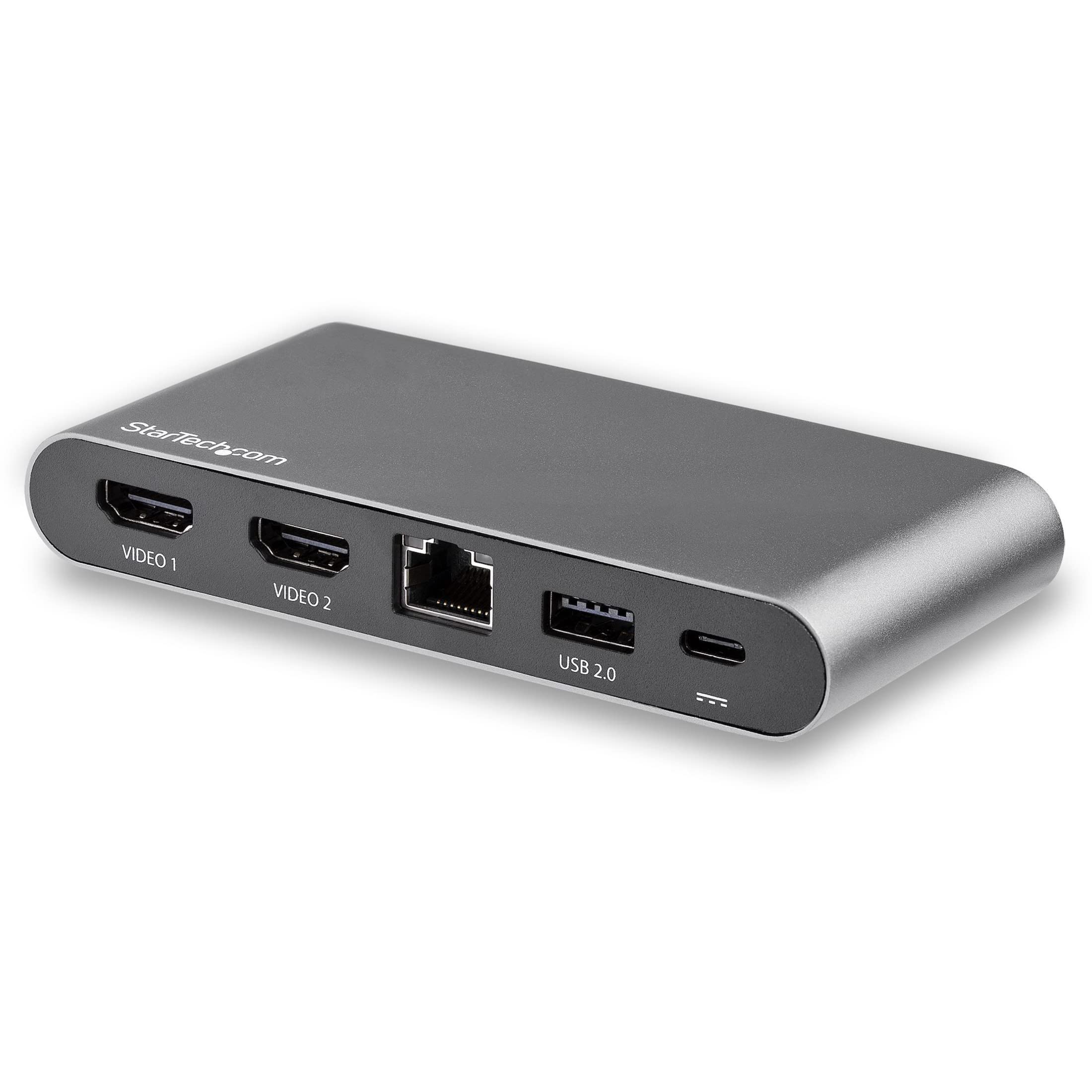 StarTech.com USB C Dock - 4K Dual Monitor HDMI Display - Mini Laptop Docking Station - 100W Power Delivery Passthrough - GbE, 2-Port USB-A Hub - USB Type-C Multiport Adapter - 3.3' Cable (DK30C2HAGPD