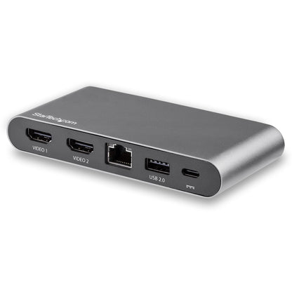 StarTech.com USB C Dock - 4K Dual Monitor HDMI Display - Mini Laptop Docking Station - 100W Power Delivery Passthrough - GbE, 2-Port USB-A Hub - USB Type-C Multiport Adapter - 3.3' Cable (DK30C2HAGPD