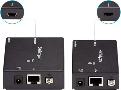 StarTech.com HDMI over CAT5/CAT6 Ethernet Extender with HDBaseT - 4K@115ft, 1080p@230ft - HDMI Video Transmitter and Receiver Kit w/ POC (ST121HDBTE