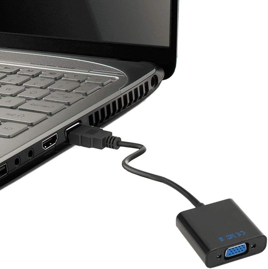 Manhattan HDMI to VGA Converter cable, 1080p, 30cm, Male to Female, Micro-USB Power Input Port for additional power if needed, Black, Three Year Warranty, Polybag