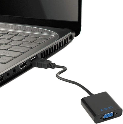 Manhattan HDMI to VGA Converter cable, 1080p, 30cm, Male to Female, Micro-USB Power Input Port for additional power if needed, Black, Three Year Warranty, Polybag