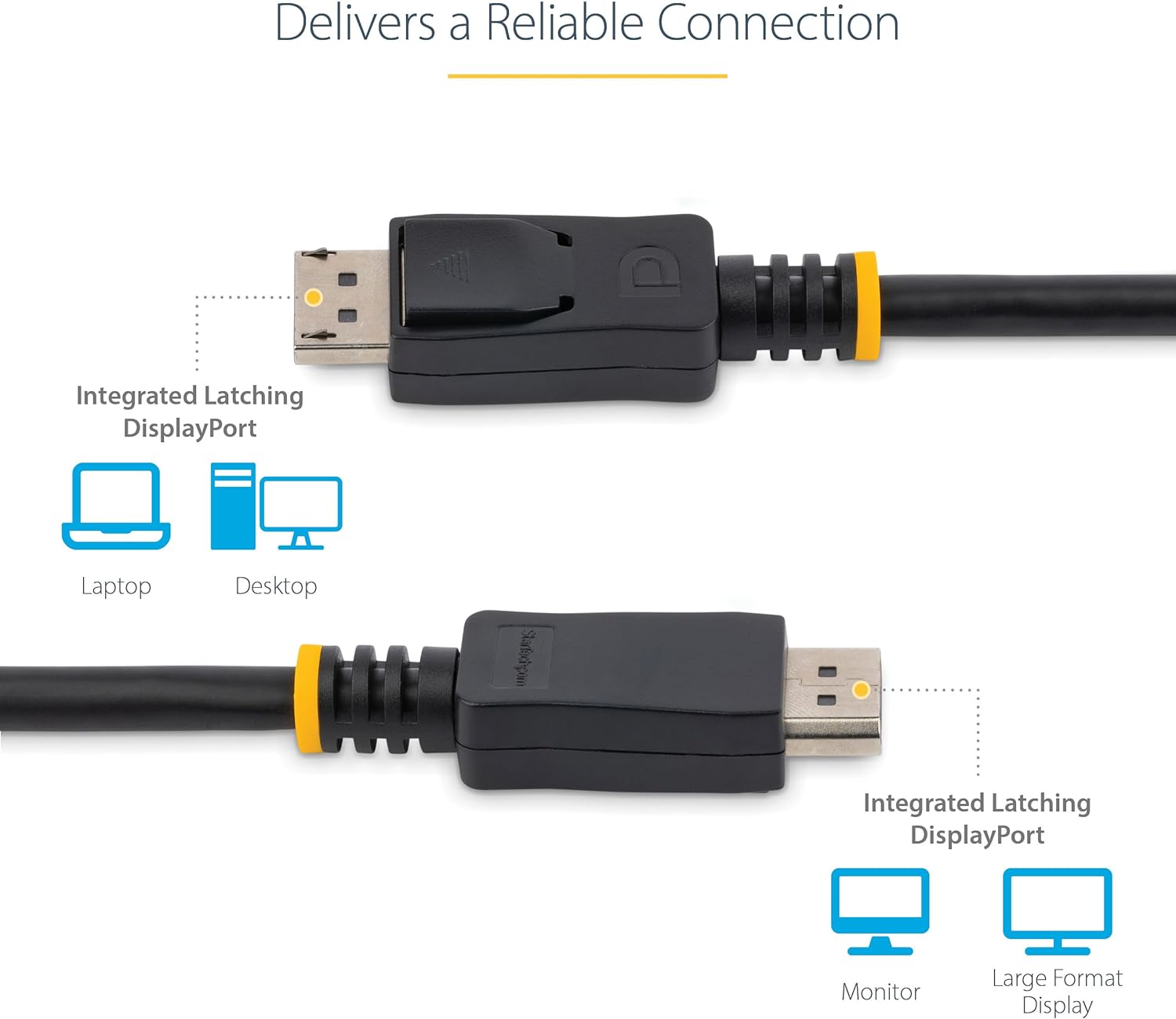 StarTech.com 2m (6ft) DisplayPort 1.2 Cable - 4K x 2K Ultra HD VESA Certified DisplayPort Cable - DP to DP Cable for Monitor - DP Video/Display Cord - Latching DP Connectors (DISPL2M