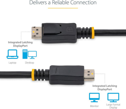 StarTech.com 2m (6ft) DisplayPort 1.2 Cable - 4K x 2K Ultra HD VESA Certified DisplayPort Cable - DP to DP Cable for Monitor - DP Video/Display Cord - Latching DP Connectors (DISPL2M