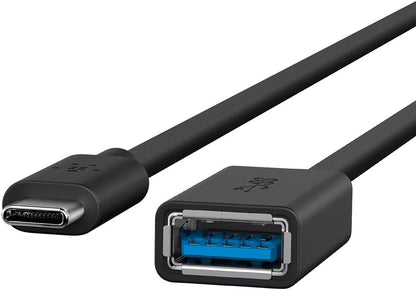 Belkin USB 3.0 USB-C to USB-A Adapter (USB-IF Certified, 5 Gbps, Compatible with MacBook, MacBook Pro), Black