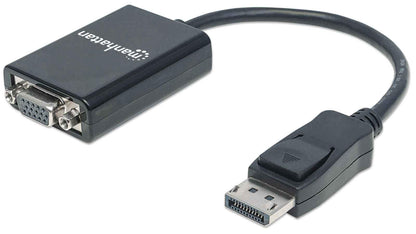Manhattan DisplayPort auf VGA Konverter-Kabel (DisplayPort-Stecker auf HD15-Buchse 15 cm aktiv) schwarz 151962