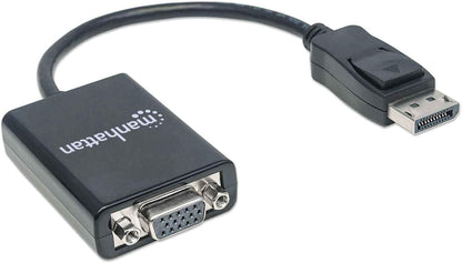 Manhattan DisplayPort auf VGA Konverter-Kabel (DisplayPort-Stecker auf HD15-Buchse 15 cm aktiv) schwarz 151962