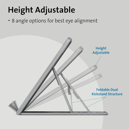 Kensington SmartFit Easy Riser 2.0 Laptop stand for Home Office - Small adjustable laptop desk stand, Portable Laptop Holder (K50421EU), Grey