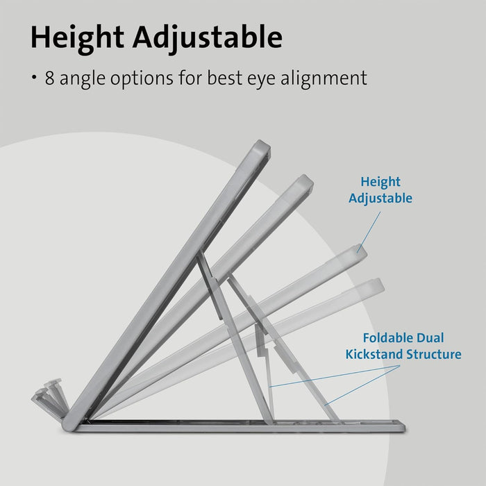 Kensington SmartFit Easy Riser 2.0 Laptop stand for Home Office - Small adjustable laptop desk stand, Portable Laptop Holder (K50421EU), Grey