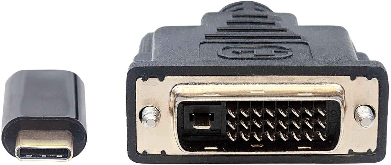 Manhattan USB-C to DVI-D Cable, 1080p@60Hz, 2m, Male to Female, Black, Compatible with DVD-D, Three Year Warranty, Polybag