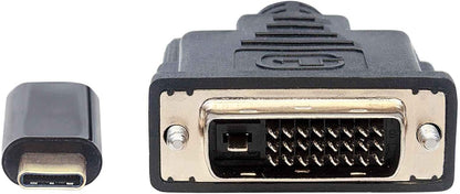 Manhattan USB-C to DVI-D Cable, 1080p@60Hz, 2m, Male to Female, Black, Compatible with DVD-D, Three Year Warranty, Polybag