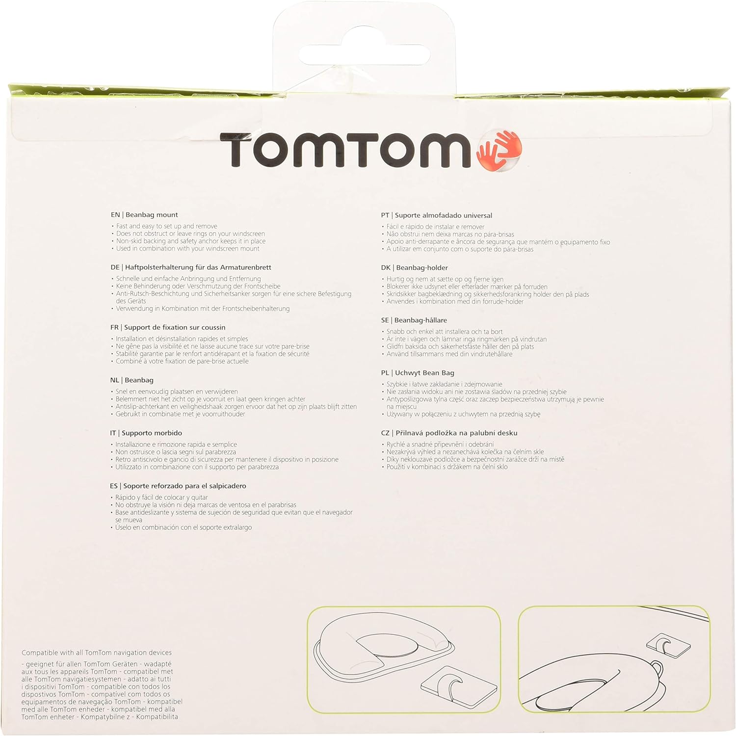 TomTom Sat Nav Dashboard Mount for All TomTom Sat Nav Models (e.g Start,Via,GO Basic, Classic, Essential, Premium, Discover, Rider, GO Professional, Expert, GO Camper - check compatibility list below
