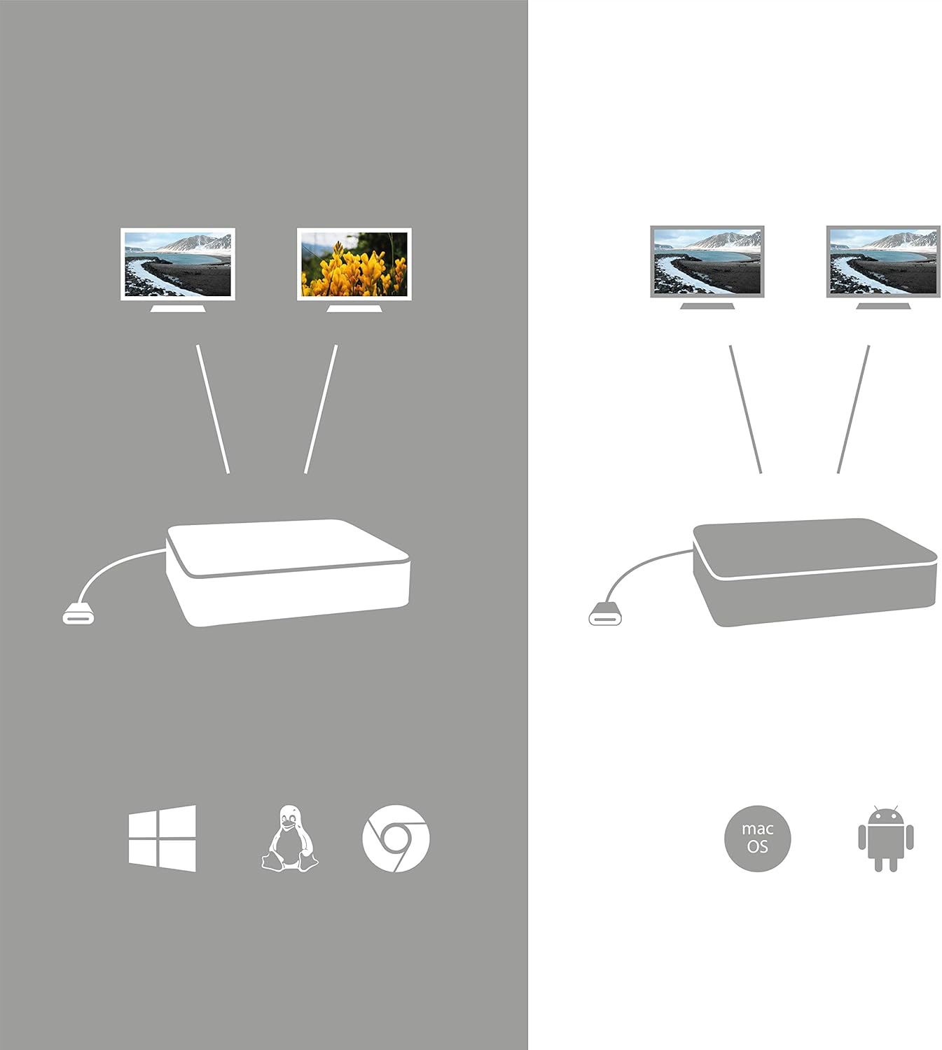 i-tec USB-C a Dual HDMI Video Adattatore 2X HDMI 4K per Windows MacOS Thunderbolt 3 Compatibile