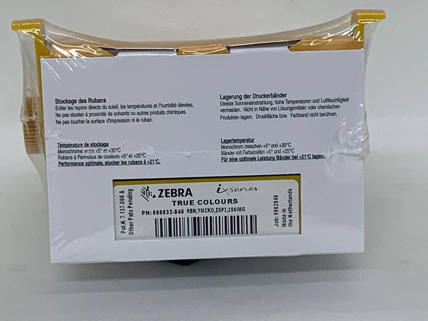 Zebra 800033-840 COLOR RIBBON YMCKO - 200 IMAGES FOR ZXP3 - (Unclassified > Unclassified