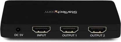 StarTech.com HDMI Splitter 1 In 2 Out - 4k 30Hz - 2 Port - Aluminum - HDMI Multi Port - HDMI Audio Splitter (ST122HD4K