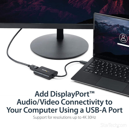 StarTech.com USB 3.0 to DisplayPort Adapter - 4K 30Hz - External Video & Graphics Card - USB Display Adapter - Supports Windows (USB32DPES2