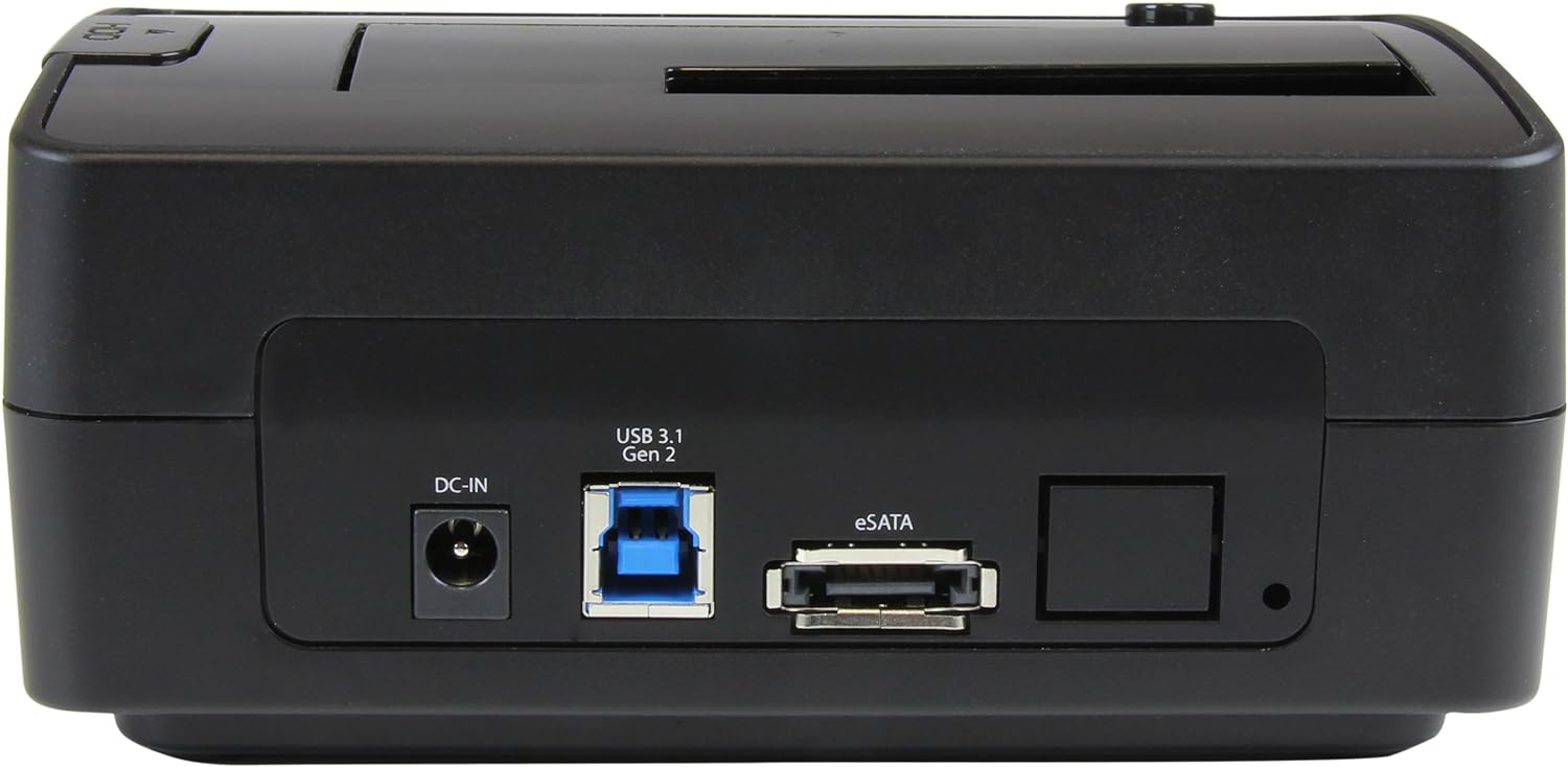 StarTech.com Single Bay USB 3.1 / eSATA to SATA Hard Drive Docking Station, USB 3.1 (10 Gbps) Hard Drive Dock, External 2.5/3.5" SATA III HDD/SSD Top-Loading Hard Drive Bay (SDOCKU313E