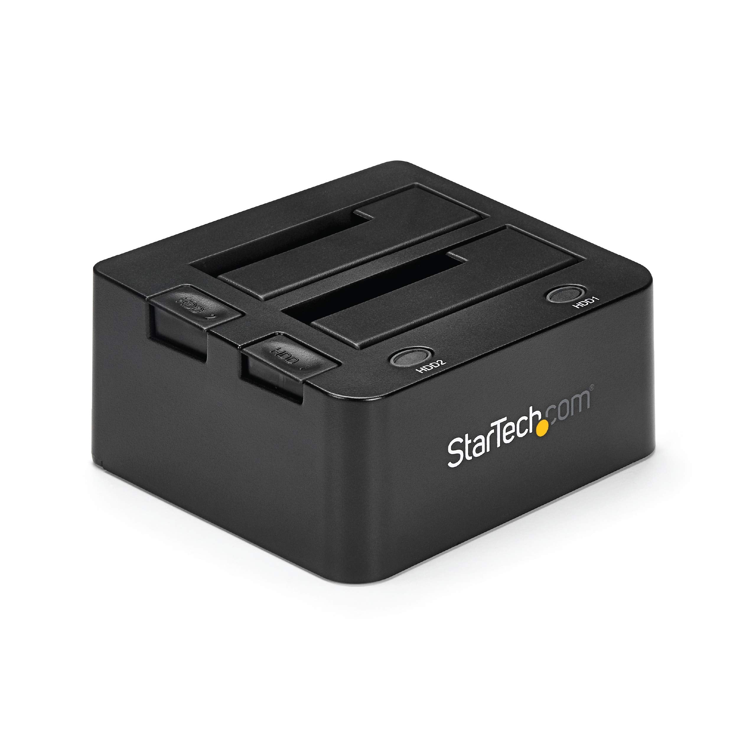 StarTech.com Dual-Bay USB 3.0 to SATA Hard Drive Docking Station, USB Hard Drive Dock, External 2.5/3.5" SATA I/II/III, SSD/HDD Docking Station, Hot-Swap Hard Drive Bay, Top-Loading (SDOCK2U33
