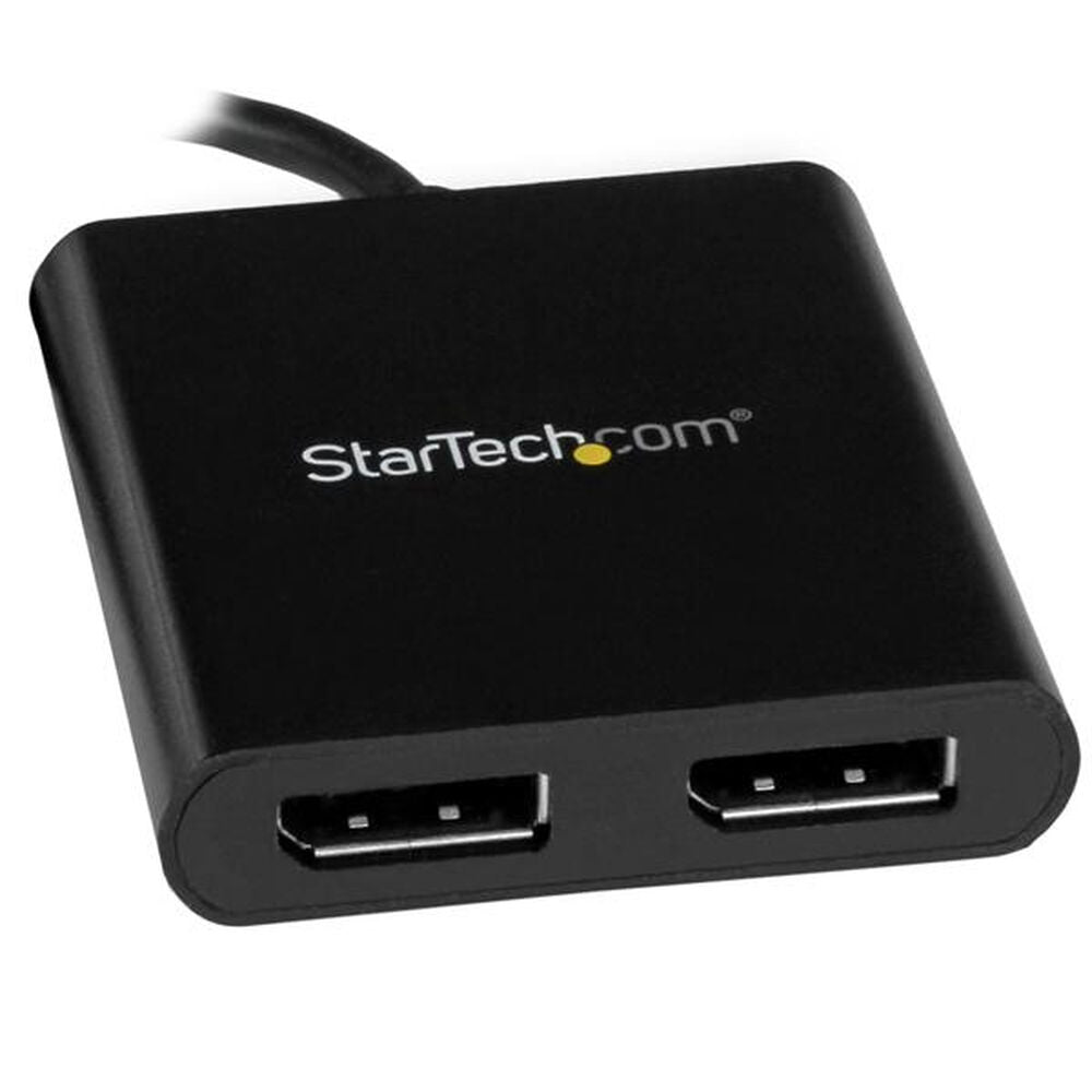 StarTech.com USB-C to Dual DisplayPort 1.2 Adapter, USB Type-C Multi-Monitor MST Hub, Dual 4K 30Hz/1080p 60Hz DP Laptop Display Extender / Splitter, Extra-Long Built-In Cable, Windows (MSTCDP122DP