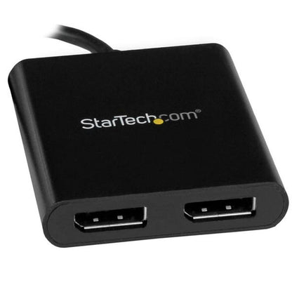 StarTech.com USB-C to Dual DisplayPort 1.2 Adapter, USB Type-C Multi-Monitor MST Hub, Dual 4K 30Hz/1080p 60Hz DP Laptop Display Extender / Splitter, Extra-Long Built-In Cable, Windows (MSTCDP122DP