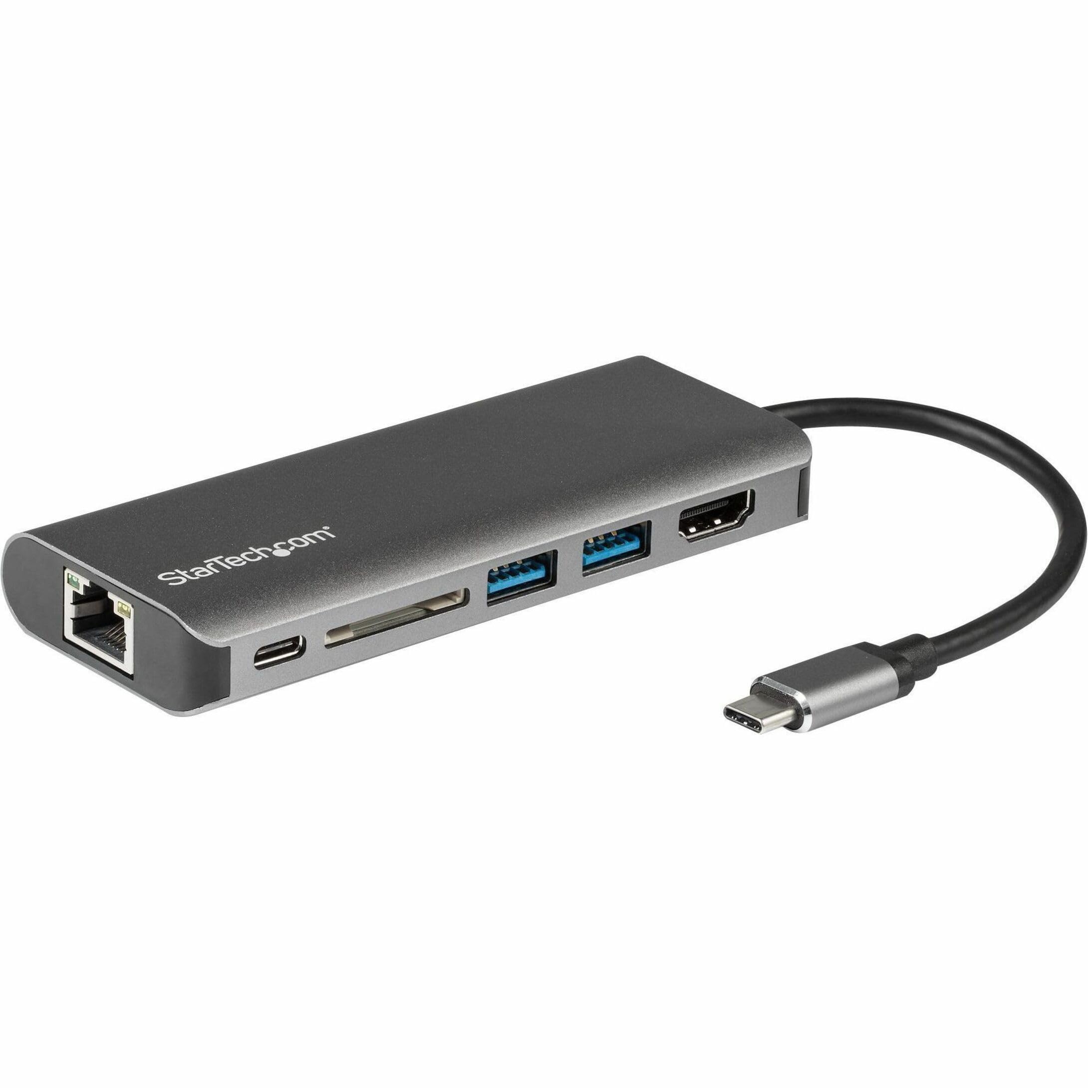 StarTech.com USB C Multiport Adapter, Portable USB-C Dock to 4K HDMI, 2-pt USB 3.0 Hub, SD/SDHC, GbE, 60W PD Pass-Through - USB Type-C/Thunderbolt 3 - REPLACED BY DKT30CSDHPD3 (DKT30CSDHPD