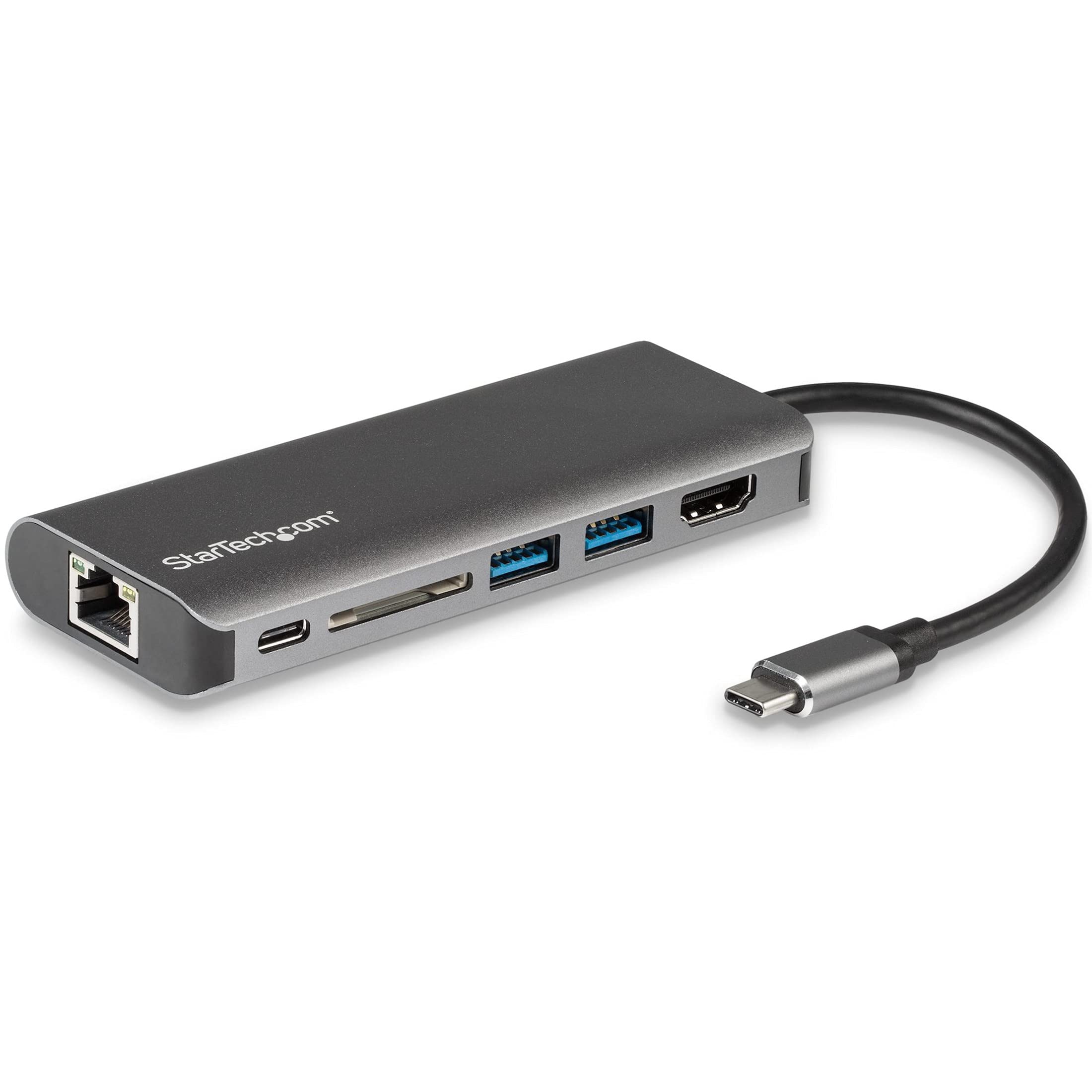 StarTech.com USB C Multiport Adapter, Portable USB-C Dock to 4K HDMI, 2-pt USB 3.0 Hub, SD/SDHC, GbE, 60W PD Pass-Through - USB Type-C/Thunderbolt 3 - REPLACED BY DKT30CSDHPD3 (DKT30CSDHPD