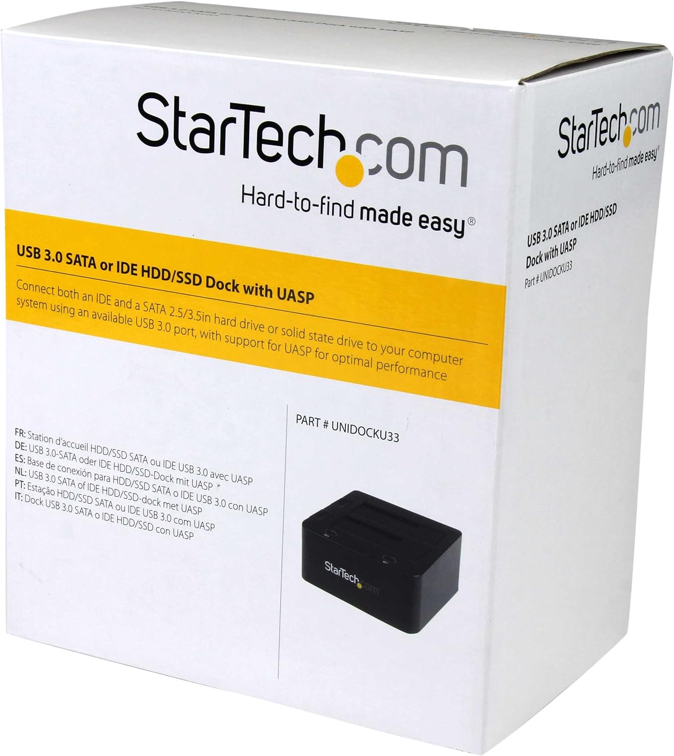 StarTech.com Dual-Bay USB 3.0 to SATA and IDE Hard Drive Docking Station, USB Hard Drive Dock, External 2.5/3.5" SATA III / IDE, SSD/HDD Docking Station, Hot-Swap Drive Bays, Top-Loading (UNIDOCKU33