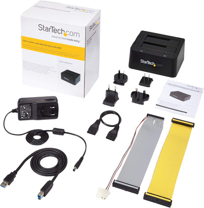 StarTech.com Dual-Bay USB 3.0 to SATA and IDE Hard Drive Docking Station, USB Hard Drive Dock, External 2.5/3.5" SATA III / IDE, SSD/HDD Docking Station, Hot-Swap Drive Bays, Top-Loading (UNIDOCKU33