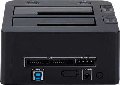 StarTech.com Dual-Bay USB 3.0 to SATA and IDE Hard Drive Docking Station, USB Hard Drive Dock, External 2.5/3.5" SATA III / IDE, SSD/HDD Docking Station, Hot-Swap Drive Bays, Top-Loading (UNIDOCKU33