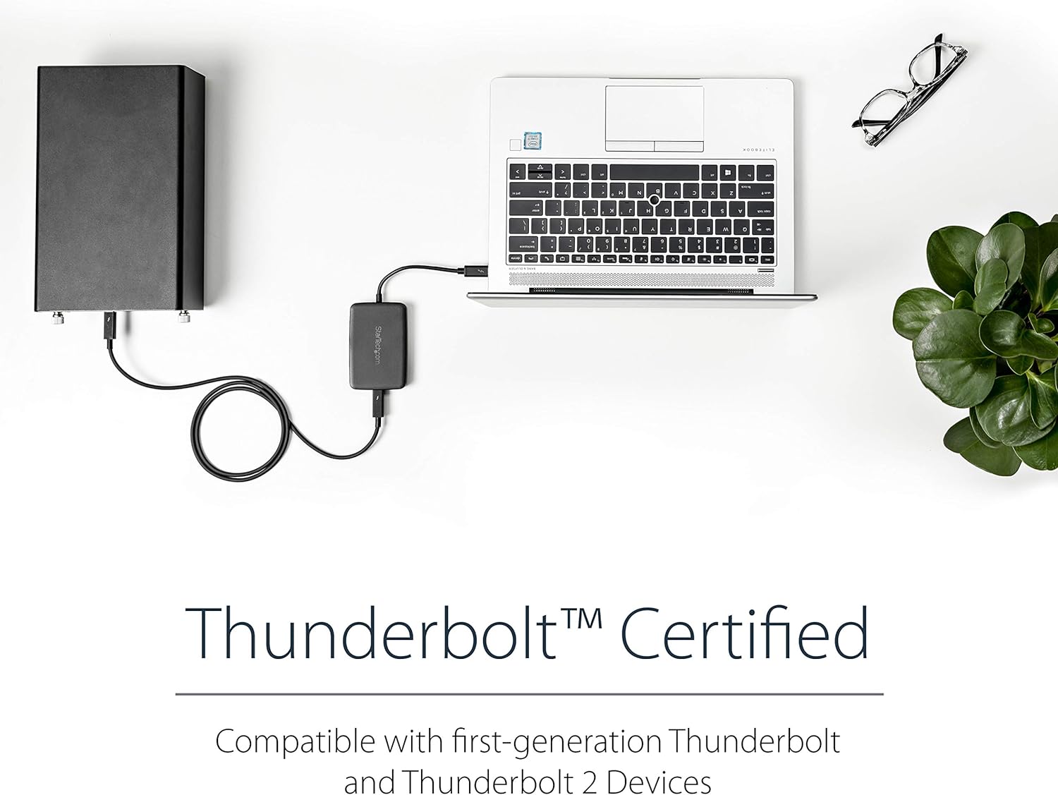 StarTech.com Thunderbolt 3 to Thunderbolt 2 Adapter (Non-Reversible) - TB3 Laptop to TB2 (20Gbps) or TB1 (10Gbps) Devices / Displays - Black - Windows/Mac (TBT3TBTADAP