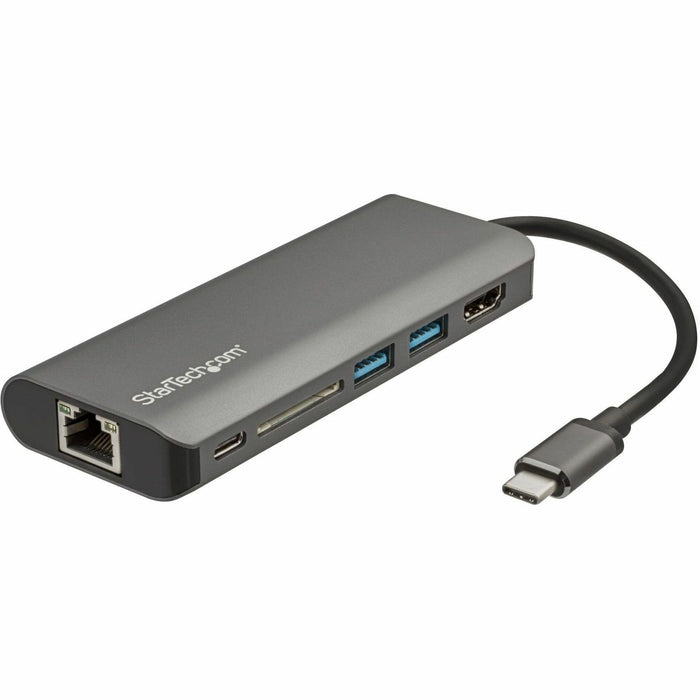 StarTech.com USB C Multiport Adapter - USB-C Travel Dock to 4K HDMI, 3x USB 3.0 Hub, SD/SDHC, GbE, 60W PD 3.0 Pass-Through - USB Type-C/Thunderbolt 3 - Upgraded Version of DKT30CSDHPD (DKT30CSDHPD3