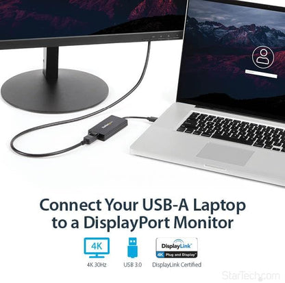 StarTech.com USB 3.0 to DisplayPort Adapter 4K Ultra HD, DisplayLink Certified, Video Converter w/ External Graphics Card - Mac & Windows (USB32DP4K