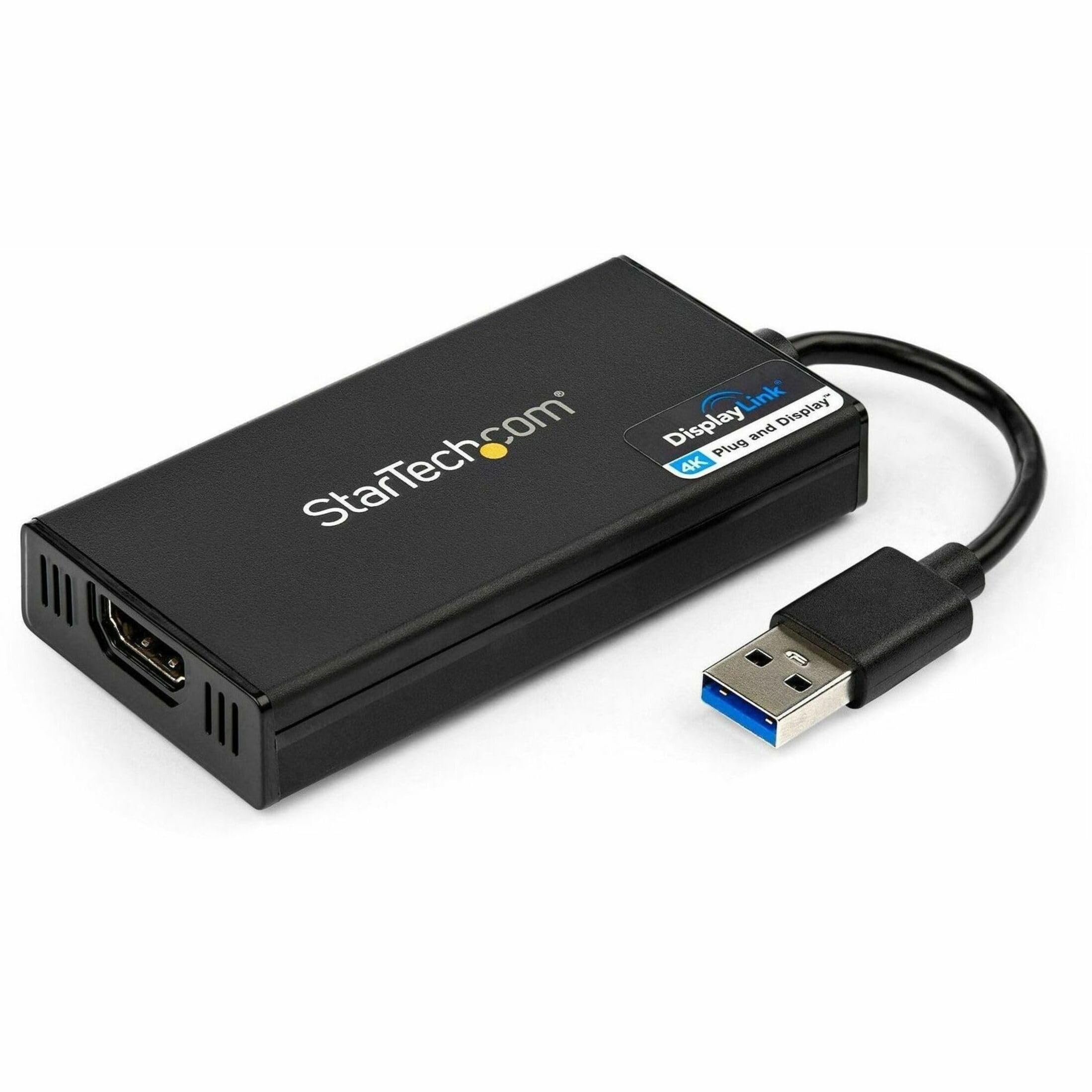 StarTech.com USB 3.0 to HDMI Adapter - 4K 30Hz Ultra HD - DisplayLink Certified - USB Type-A to HDMI Display Adapter Converter for Monitor - External Video & Graphics Card - Mac & Windows (USB32HD4K