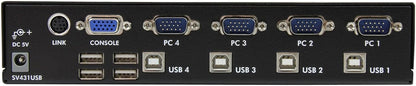 StarTech.com 4 Port Professional VGA USB KVM Switch with Hub - 1U Rack-mountable KVM Switch (SV431USB