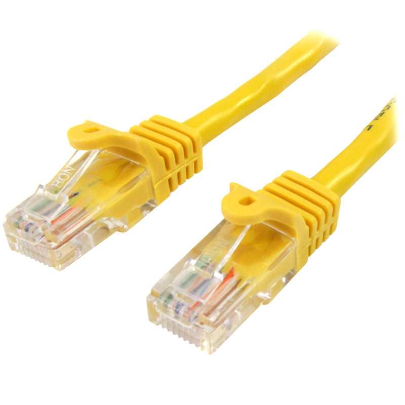 StarTech.com 1 m Yellow Cat5e Snagless RJ45 UTP Patch Cable - 1m Patch Cord - Ethernet Patch Cable - RJ45 Male to Male Cat 5e Cable (45PAT1MYL